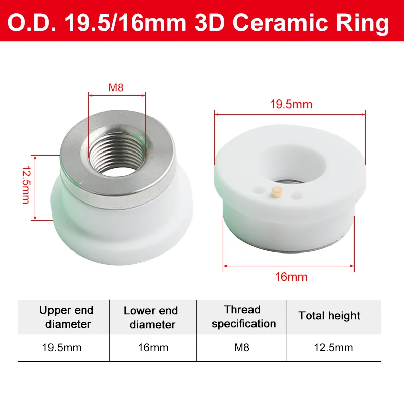 I sedili per ugelli in ceramica laser Raytools e più modelli di anelli in ceramica ad alta precisione sono utilizzati nelle apparecchiature per il taglio laser