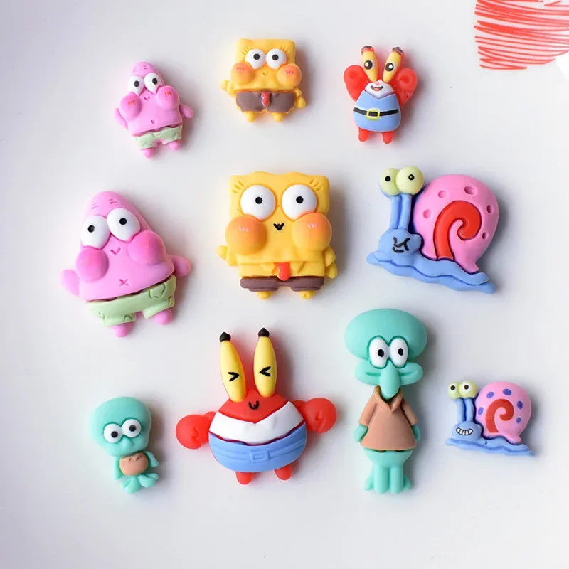 10pcs Cute SpongeBob SquarePants Shoe decoration Cartoon Patrick Star Squidward Tentacles Garden Shoe Buckle