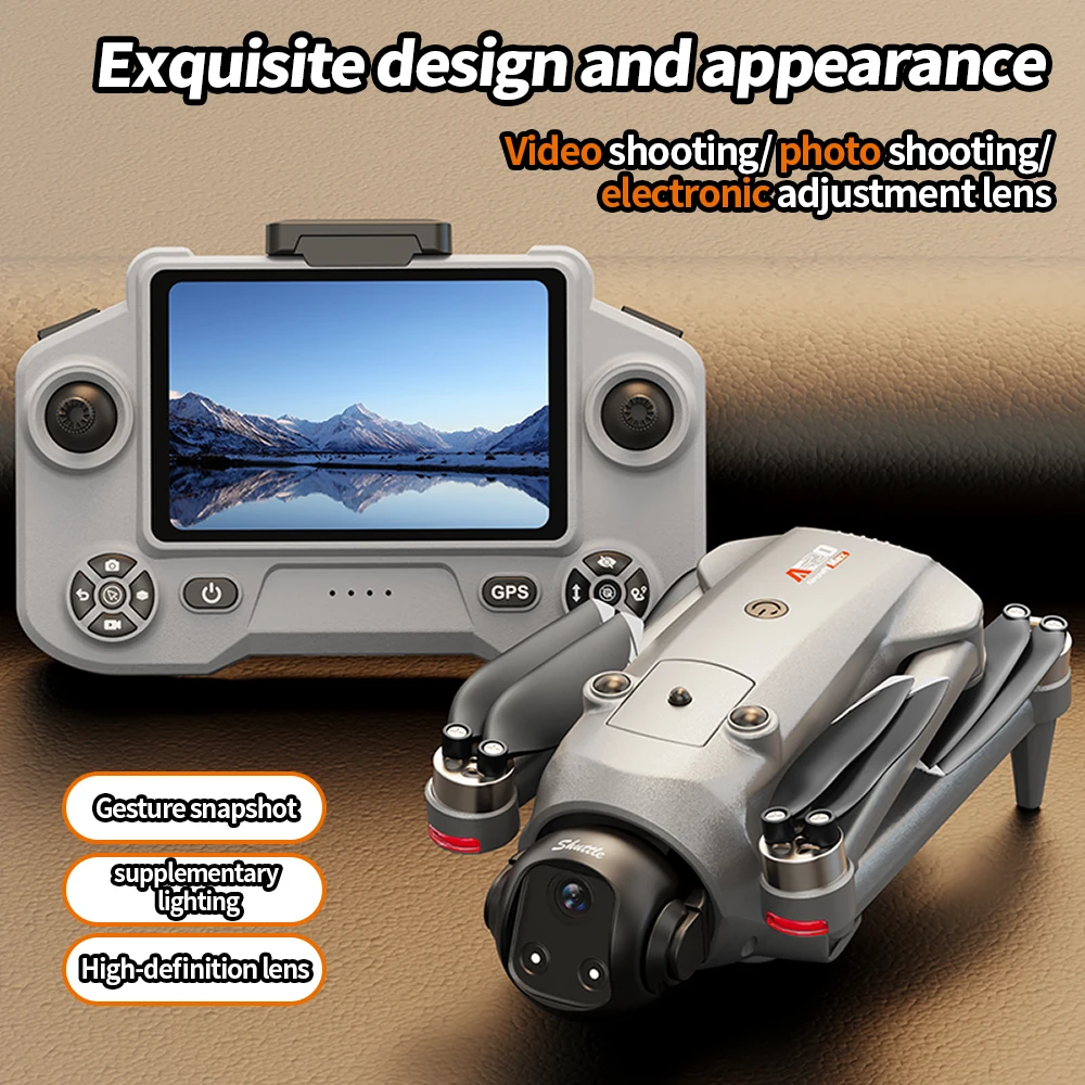 GPS Screen Dron 8K ESC 180° Adjust 4.5in Screen Quadcopter Obstacle Avoidance GPS Return Brushless Remote Control Screen Drone