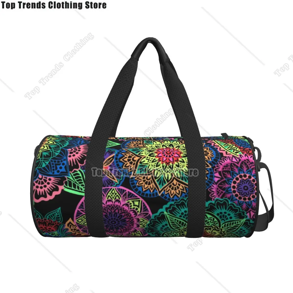 

Mandala Print Sport Bags Colorful Floral Large Gym Bag Waterproof Couple Design Handbag Travel Training Novelty Fitness Bag