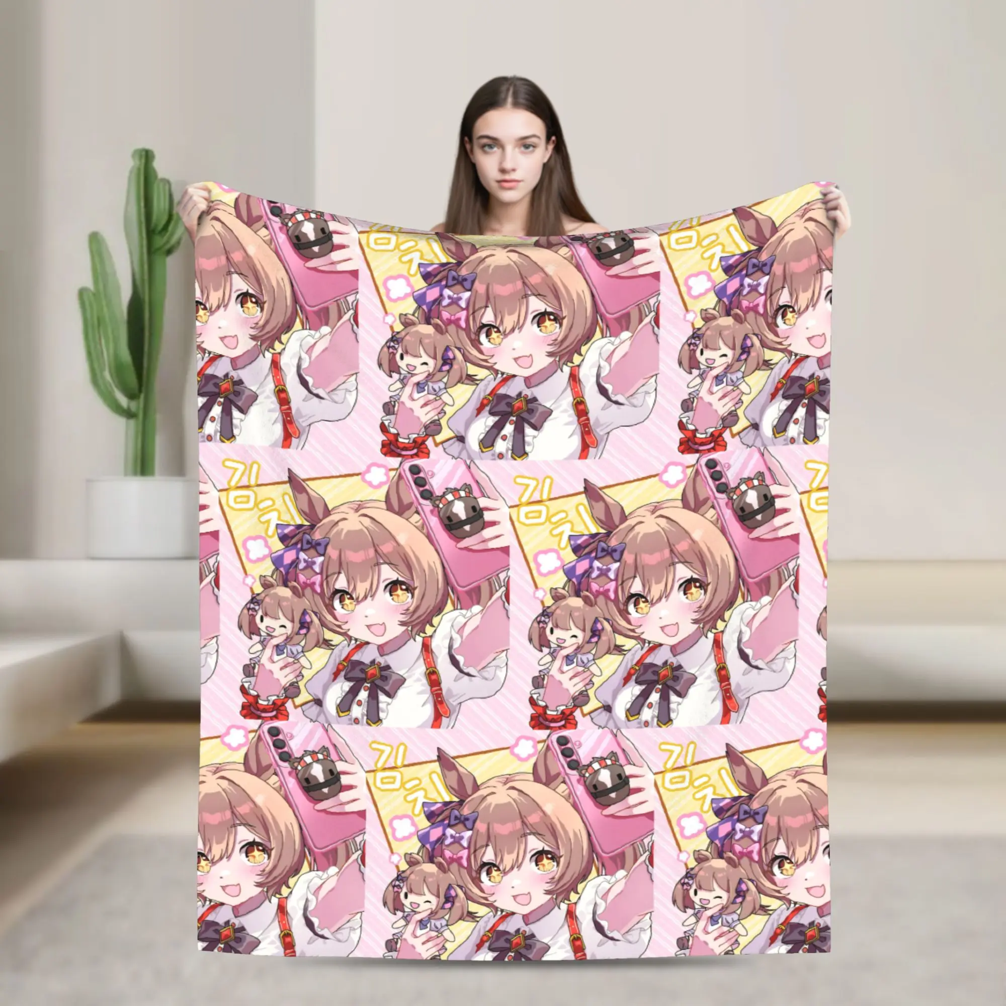 Smart Flacon Umamusume Pretty Derby Blankets Fleece Spring Portable Lightweight Throw Blankets for Home Travel Bedding Throws