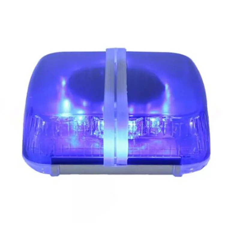 Spia luminosa per tetto auto a Led quadrata da 220mm 8W, spia stroboscopica della polizia con interruttore accendisigari, magnete di base, 11flash,