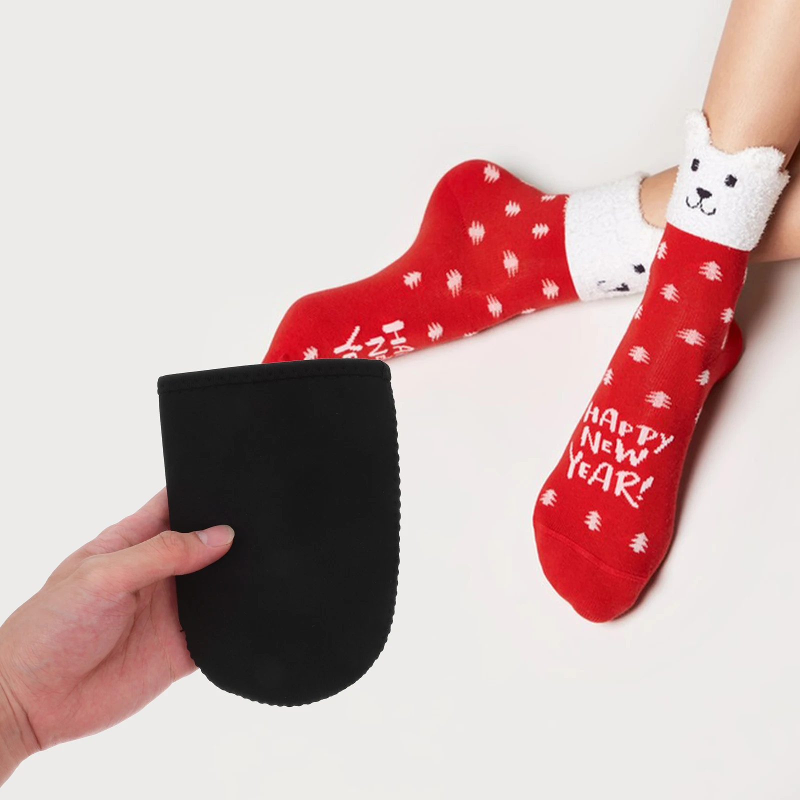 

2pcs Neoprene Toe Warmers Comfortable Protectors Cold Plunge Tub Accessories Black Thermal Reusable Winter