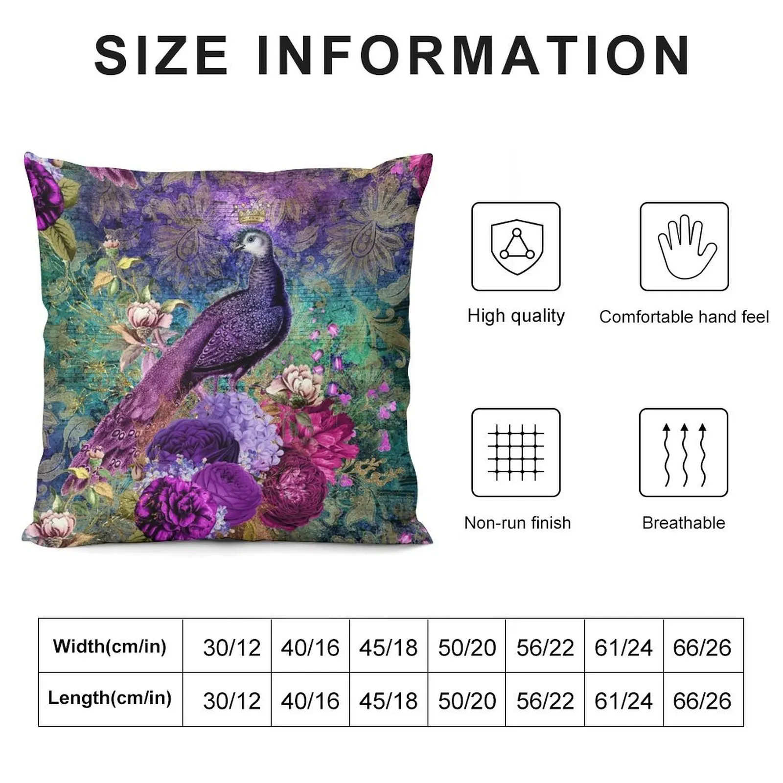 Elegant Vintage Purple Teal Peacocks Throw Pillow Decorative Cushions For Living Room luxury home accessories pillow