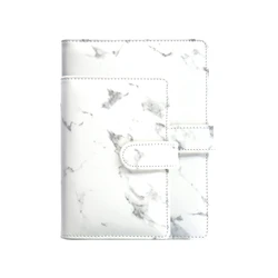 A5 A6 Leather Notebook Shell Marble Loose-leaf Binder Cover Diary Schedule Journal Binder White Marble Print Notebook Covers