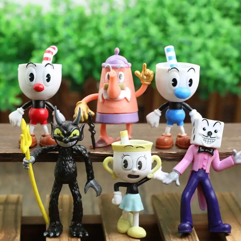 

Cuphead Adventure Game Accessories Handmade Gifts Mug Man Sieve Doll Birthday Party Cake Decoration Toy