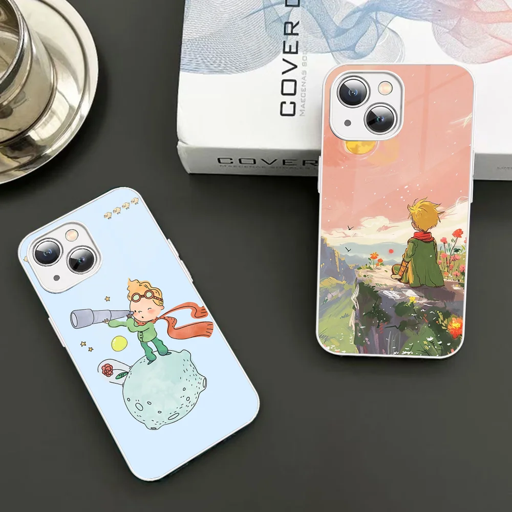 The L-Little P-Prince Phone Case For iPhone 14 13 12 Mini 11 Pro XS Max X XR 14 Plus Tempered Glass Cover