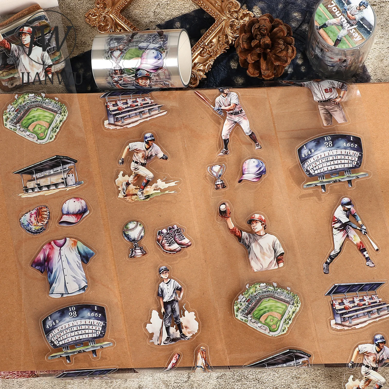 

JIANWU 60 мм * 200 см винтажный персонаж бейсбол пейзажный материал коллаж скрапбук ПЭТ лента креативный DIY журнал канцелярские принадлежности