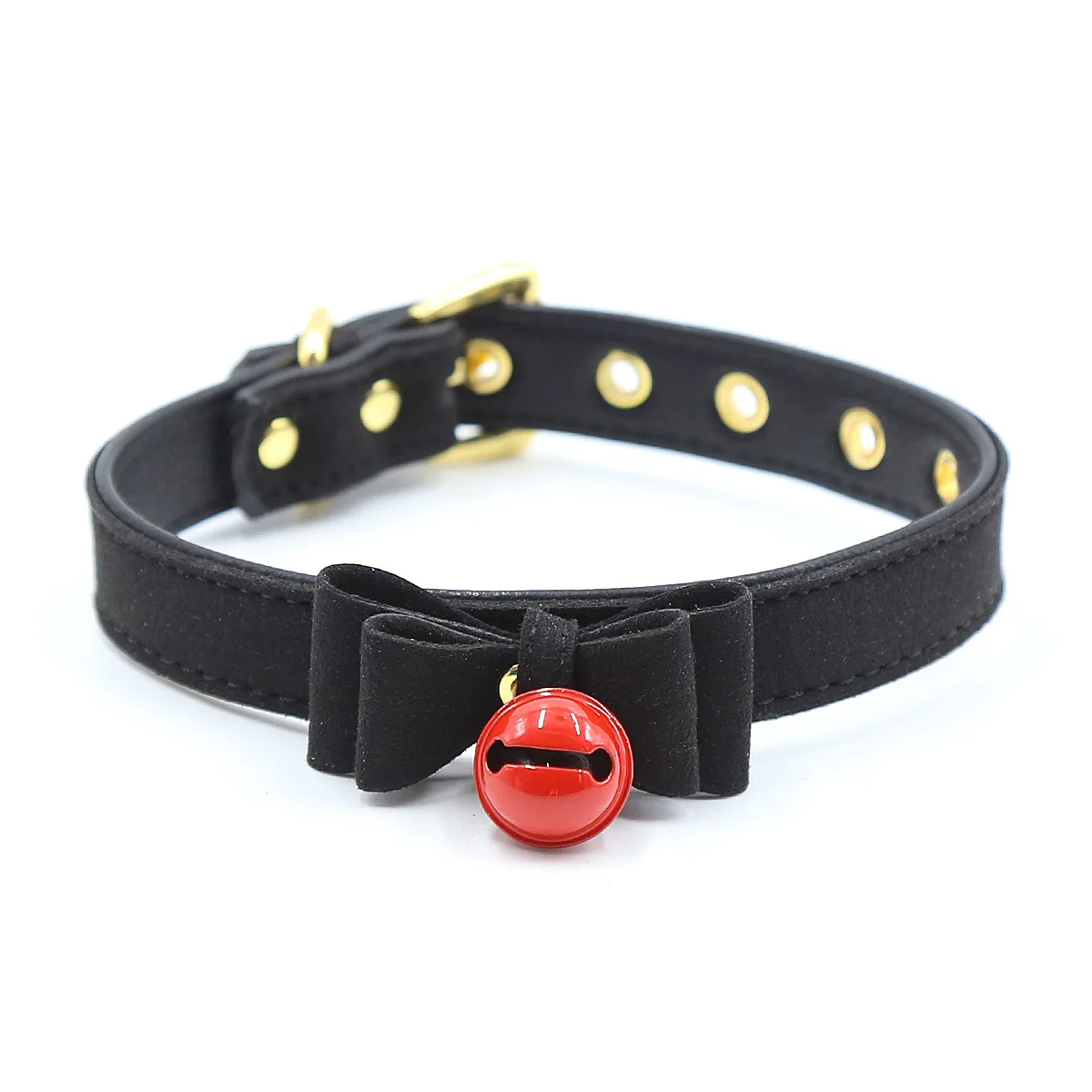 

Bow Tie Neck Choker Collar Necklace with Bell Adjustable Soft Ribbon Bow Bell Sexy Bow Knot Small Bell Collar Choker Role play