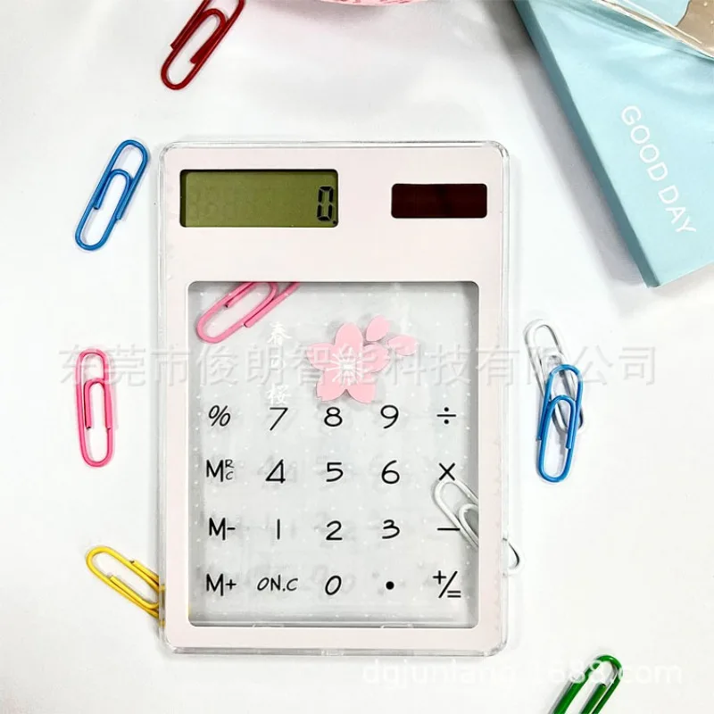 Creative Quicksand Cute Calculator Transparent Calculator Solar Energy Student Portable Touch Mini Solar Calculator