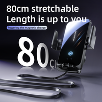 New Upgrade HONGYUE SD06 Wireless Car Charger Mount 66W Fast Charging Retractable Cable, Universal Phone Holder for iPhone 15/14
