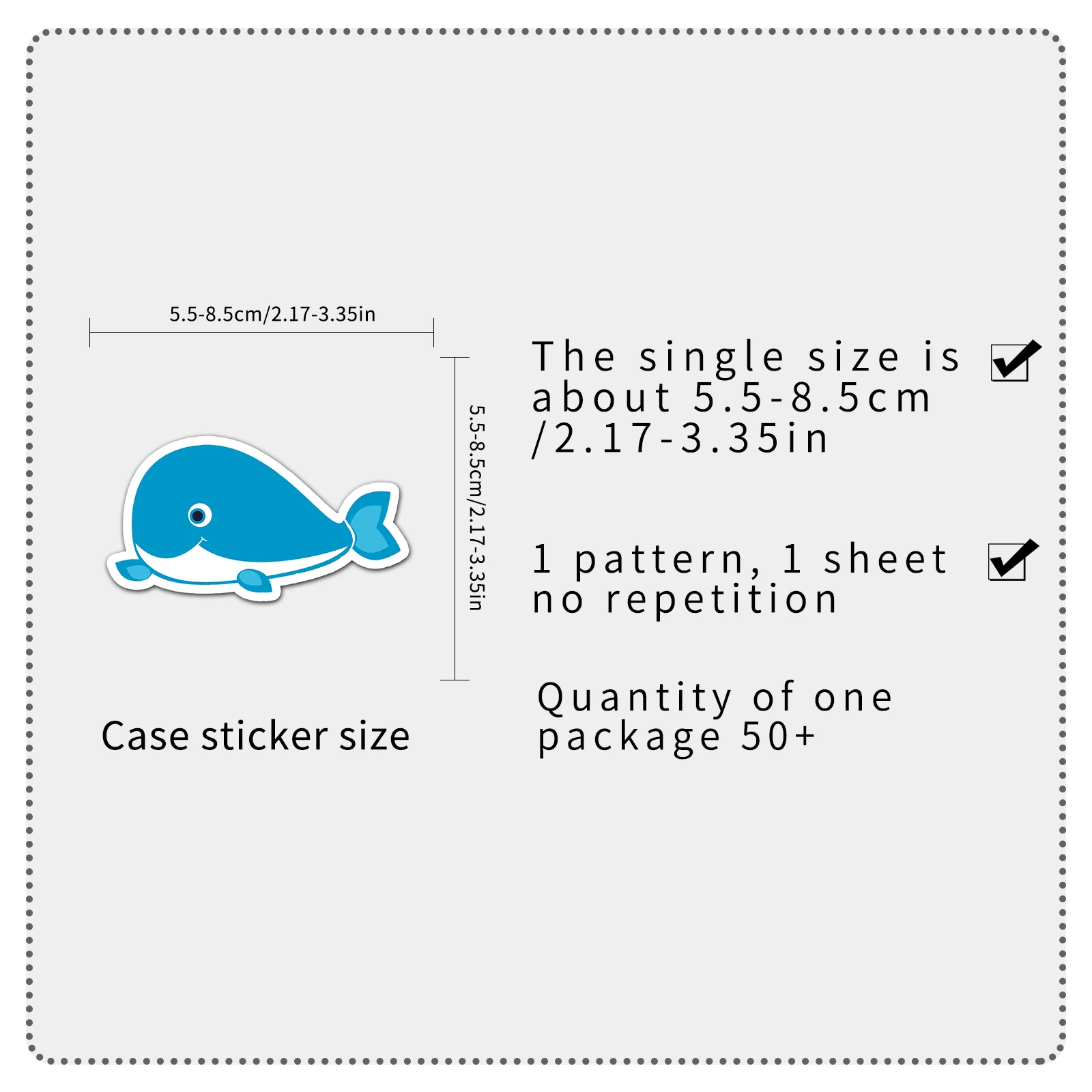 50pc Whale series Cartoon Cute Graffiti Stickers Suitcase Laptop Guitar Skateboard Personalized Decoration Stickers