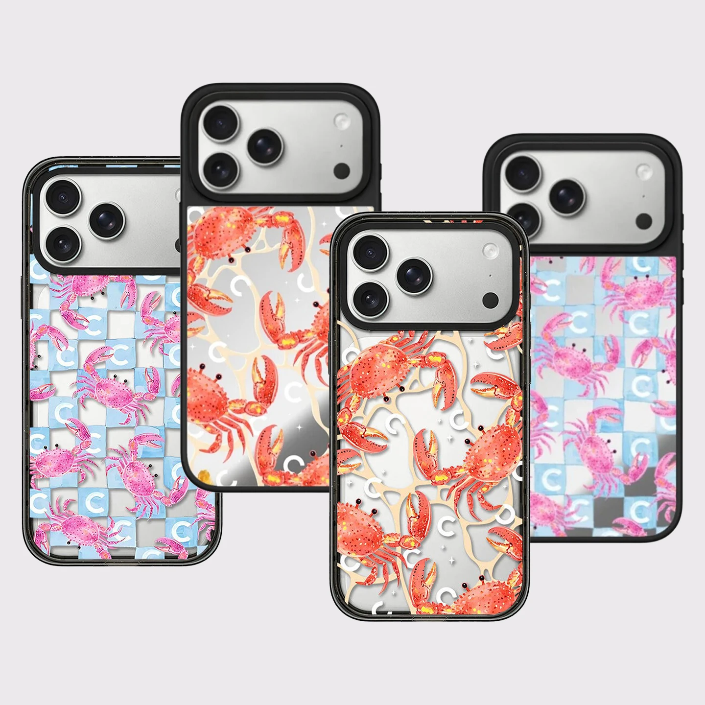 

Impact Black Border Magnetic Cover for IPhone 12 13 14 15 16 17 Pro Max Case for IPhone 17 Air Crab Cartoon