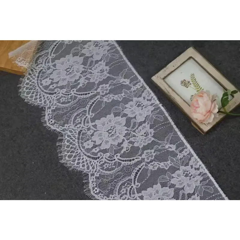 (1 yards/roll) Lace fabric 2024 high quality eyelashes unilateral exquisite handmade DIY clothing accessories curtain material