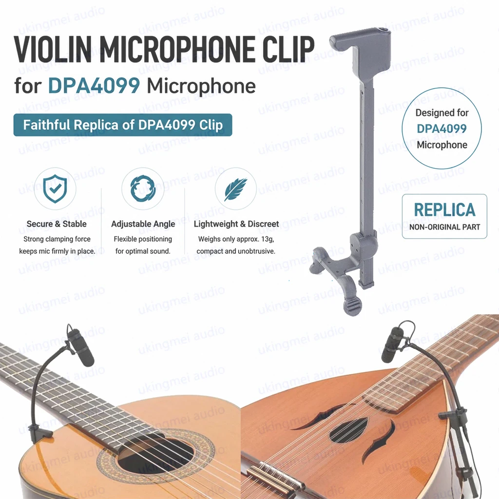 Universal Adjustable Microphone Clip Mount for DPA4099 Replica Mic Clamp Bracket Holder for Classical Guitar Ukulele Mandolin