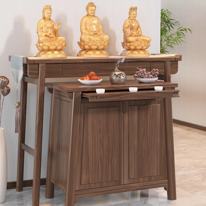 Shrine Home Modern Style Altar Incense Desk Solid Wood Altar Tribute Table Joss Sticks Table God of Wealth Table