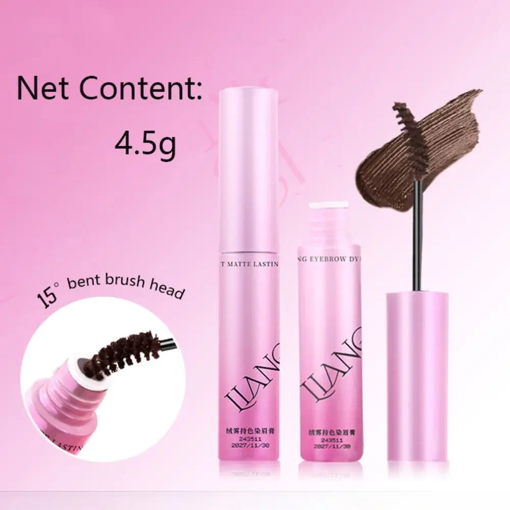 Natuurlijke 4-kleuren Verven Wenkbrauwcrème Niet-vlekken Langdurige Wenkbrauwcrème Waterdicht Zweetbestendig Wimpers Mascara voor Vrouwen