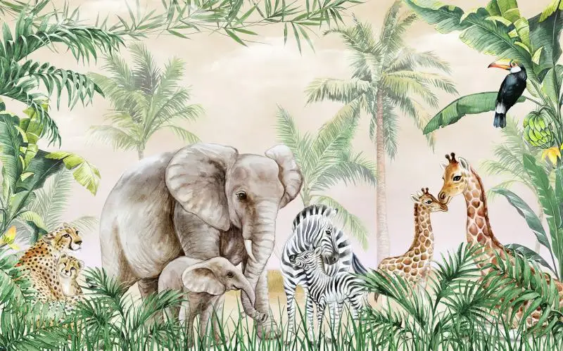 op maat gemaakt behang abstracte kunst retro olifant 3d wallpapers voor woonkamer tv achtergrond behang muurschildering woondecoratie
