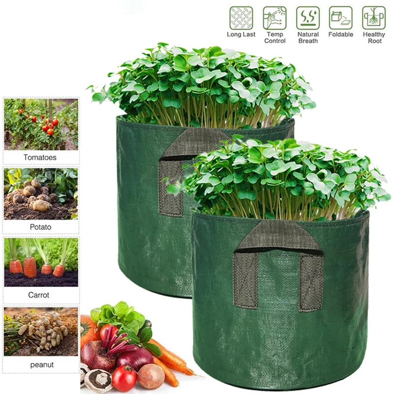 PE Vegetable Grow Bag Potato Tomato Planting Pot Garden Breathable Cultivation Bag Yard Planters Planting Support