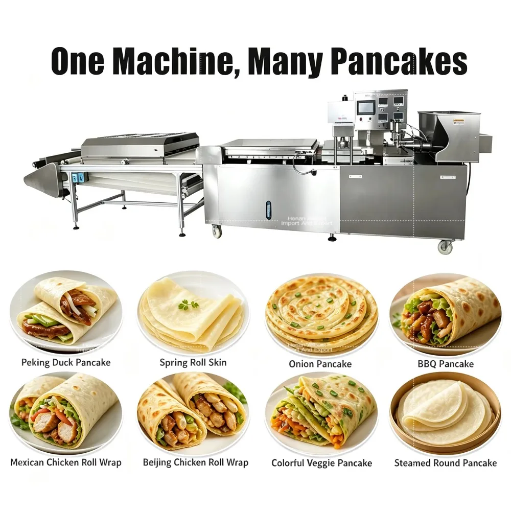 Thin Pancake Press Machine Automatic Crepe Maker Dorayaki Production Line Commercial Stainless Steel Snack Equipment for Bakery