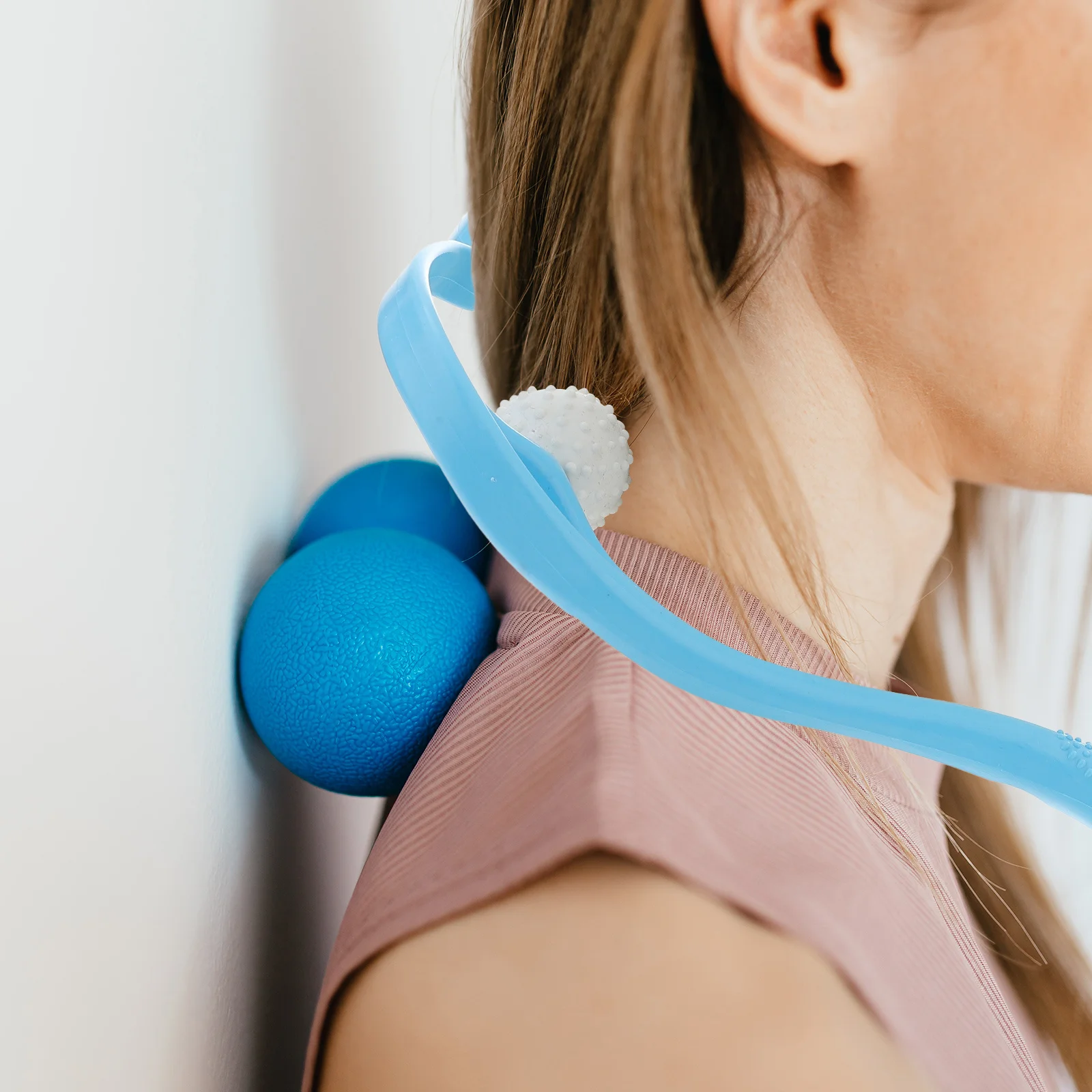 

Cervical Massager Sky Blue Dual Ball Deep Tissue Relief For Neck Shoulder Back Pain Portable Self-Massage Tool