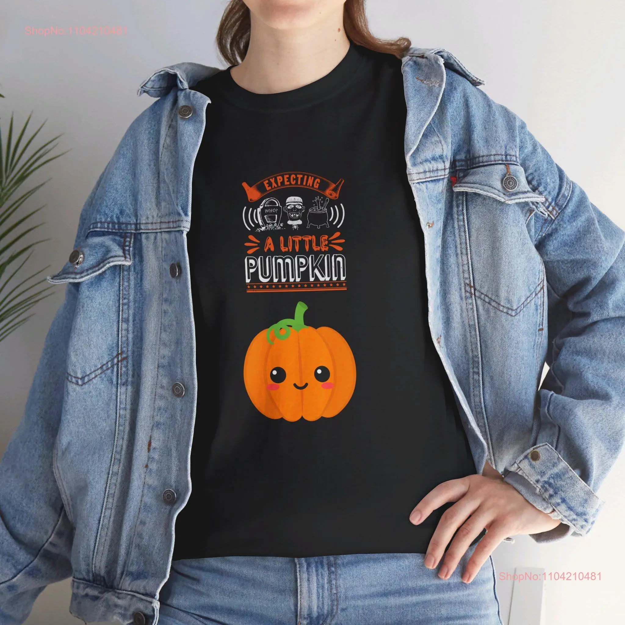 Expecting A Little Pumpkin T Shirt Reveal Party At Halloween Baby Pregnant Pregnancy Oct 31 long or short sleeves