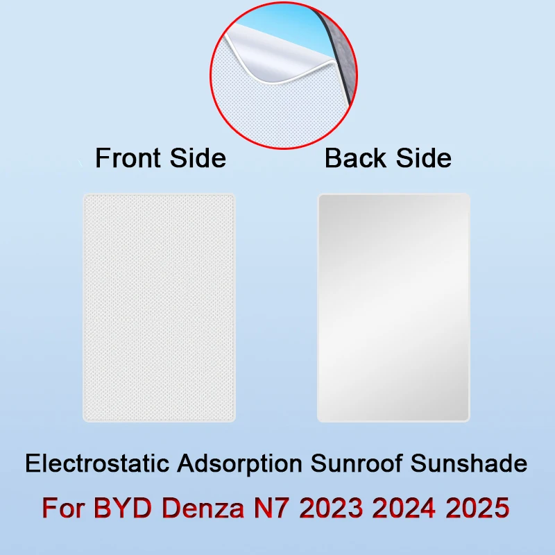 

For BYD Denza N7 2023 2024 2025 2026 Electrostatic Adsorption Car Roof Sunshade Skylight Blind Shading Windshield Sunroof Cover