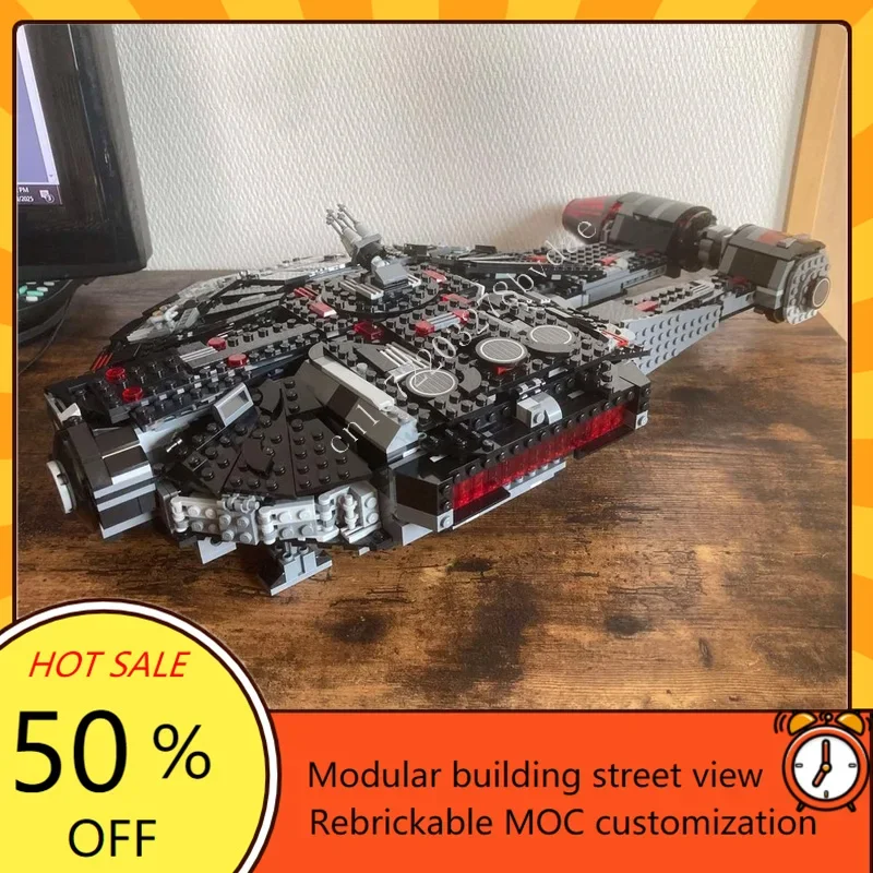 1400 pièces sombre Outrider ombres guerre spatiale militaire MOC SpaceShip modèle de combat Puzzles personnalisés bricolage éducation assemblage modèle jouet cadeau