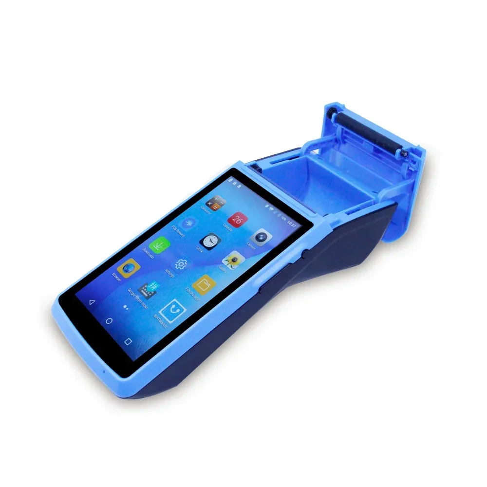 Venda Quente Impressora pos móvel portátil de 5 polegadas, android 8.1, com impressora térmica de 2 polegadas, 3g, wi-fi, bt, berço de carregamento opcional