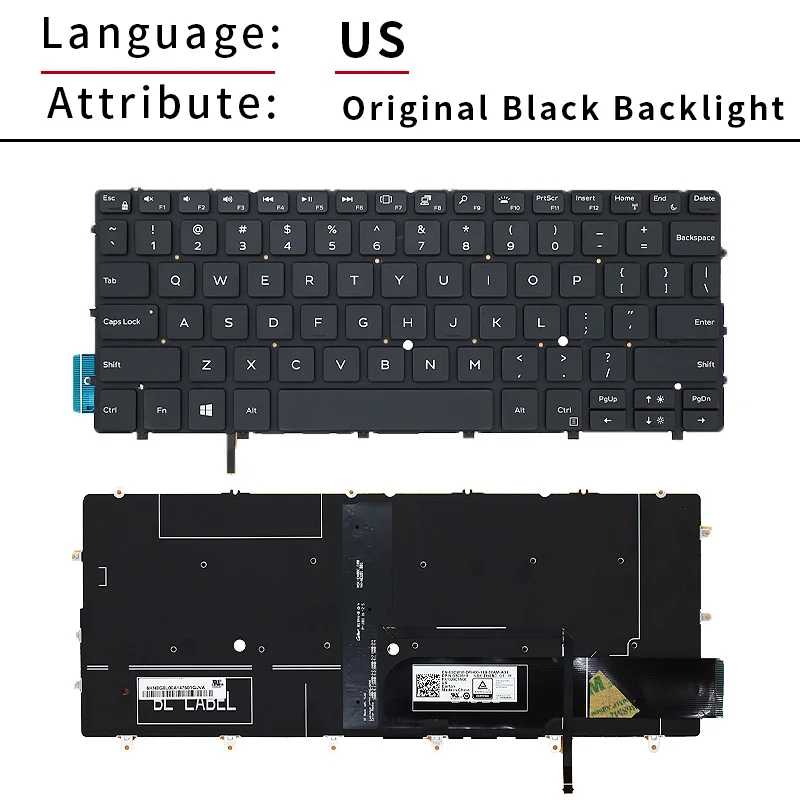 New Original US/English Laptop Keyboard With Backlight For Dell XPS 13 9380-7660SLV-PUS P82G 03CM18 XPS13 9305 9370 13-9370