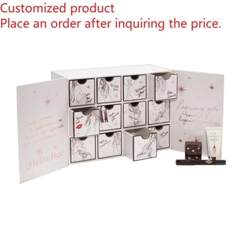 Customized queryCustom Luxury Advent Calendar Empty Paper Gift Beauty Cosmetic Packaging Box Countdown Christmas Advent Calendar