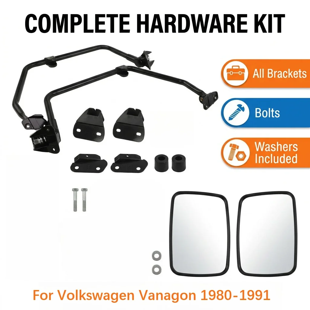 Rearview Mirror For VW Vanagon 1980 1981 1982 1983-1991 251857513F 251857514F Car Side View Truck Mirror Set
