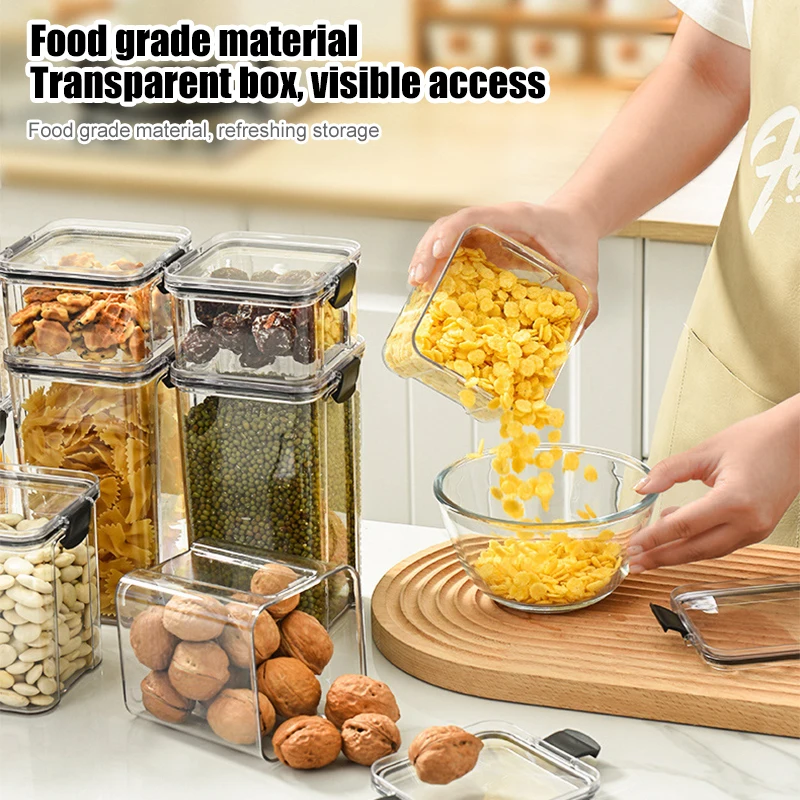 Snack Airtight container Household Whole Grain Coffee Moisture-Proof Storage Box Food Grade Clear Plastic Snack Dry Container