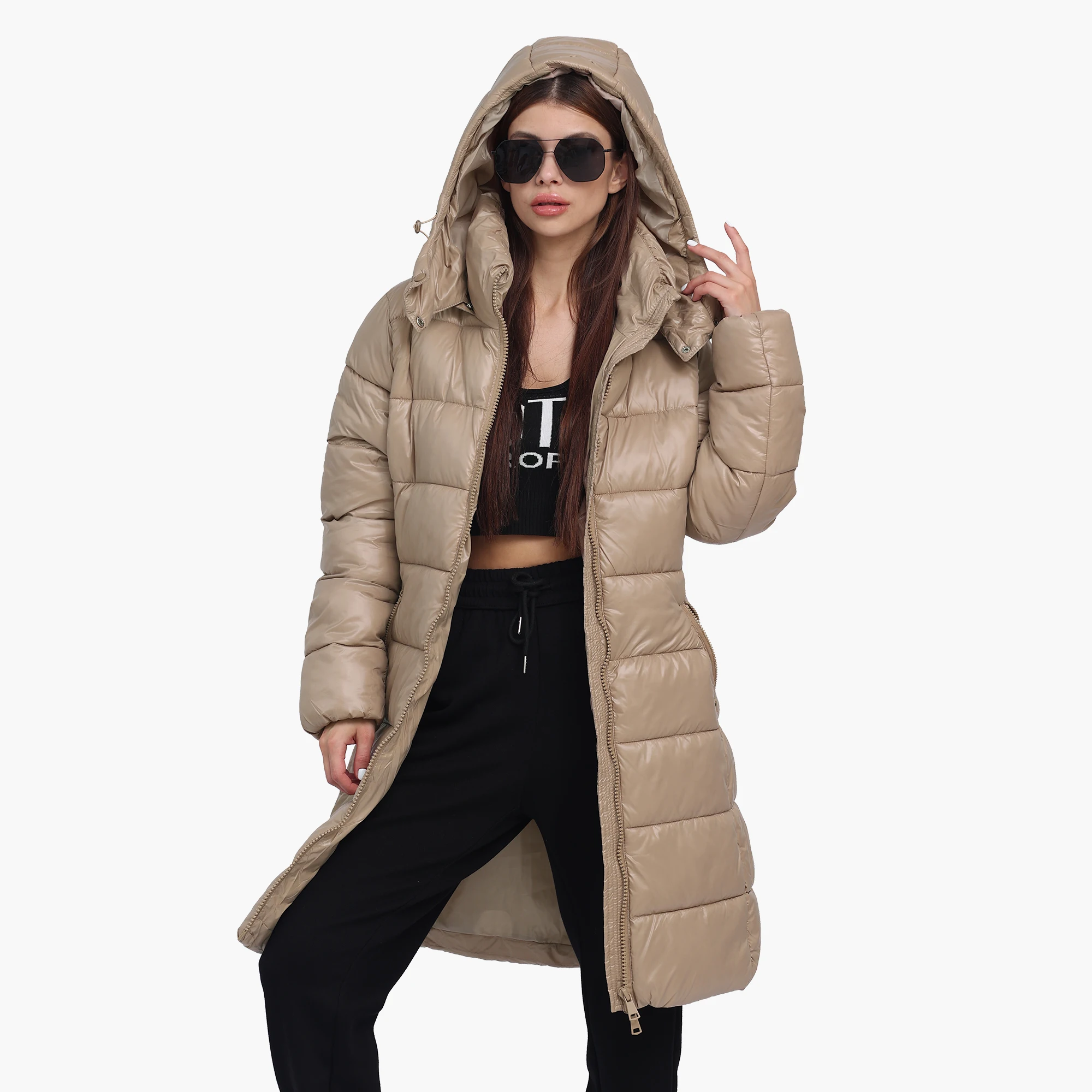 SANTELON Women Winter Thick Warm Long Parka With Adjustable Hood Female Windproof Puffer Jacket Coat Fashion Solid Outerwear