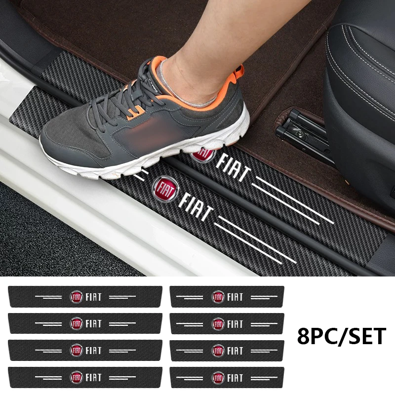 4pcs Car Door Threshold Protection Sticker Anti-Scratch Dirty For FIAT 500 Abarth Grande Punto Tipo Panda Ducato Stilo Fiorino