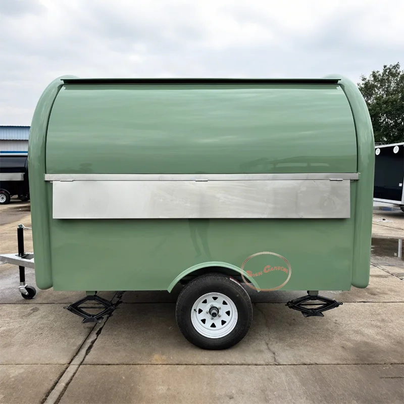 

Mobile Food Trailer with Full Kitchen Ice Cream Cart Hot Dog Stand Juice Bar Coffee Truck for Mobile Restaurant