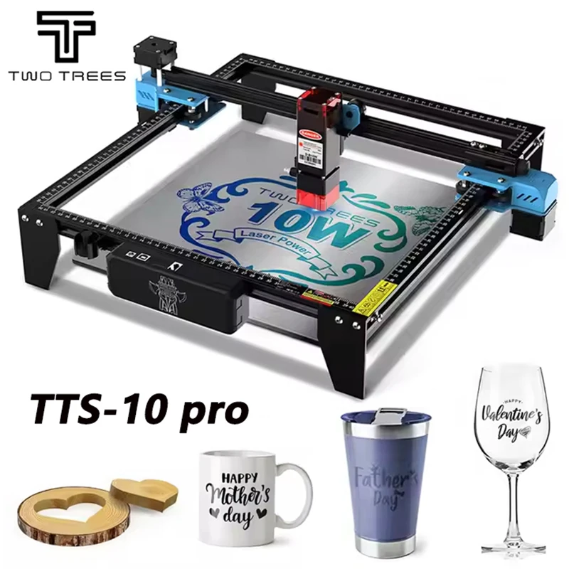 TWOTREES TTS pro10W OEM grabado de alta precisión placa base de 32 bits 300*300mm área de trabajo aplicación conectar machi de grabado láser más largo