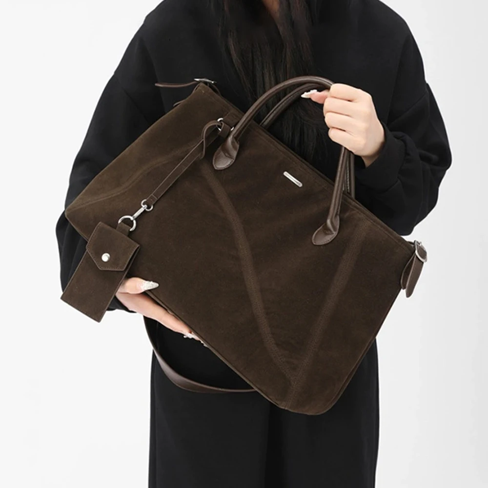 

Large Capacity Tote Women Bag Faux Suede Shoulder Crossbody Bag Luxury Top Handle Handbags and Purses Designer Bags for Women