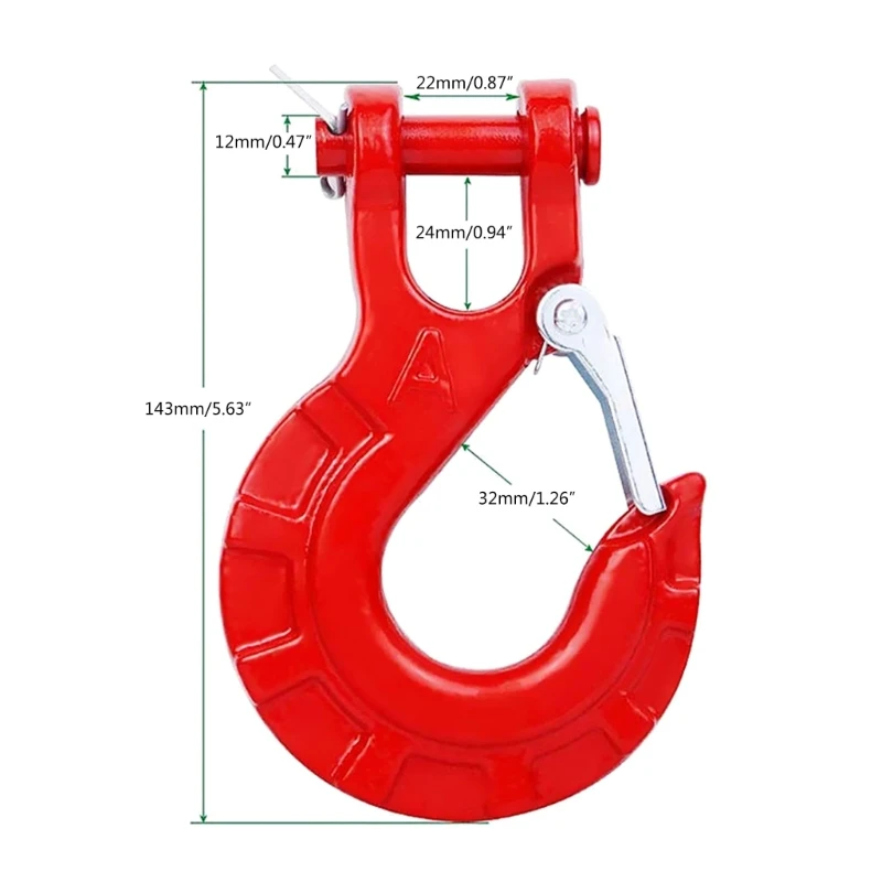 3/8Inch Clevis Slip Hook with Safety Latches, Alloys Steel Winch Hook for Truck