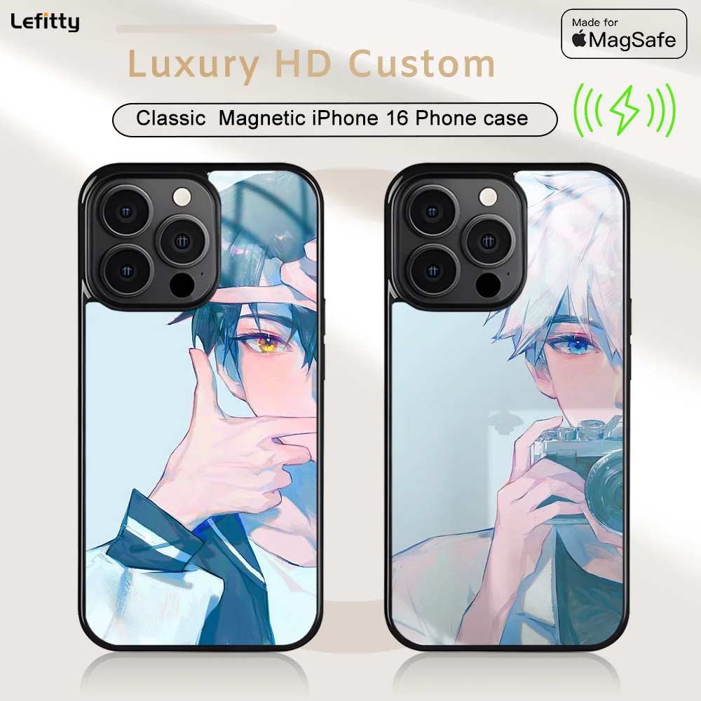 

Anime L-Link Clicks Phone Case For iPhone 16 15 14 13 12 11 Pro Max Plus Mini Magnetic Magsafe Wireless Charging Cover