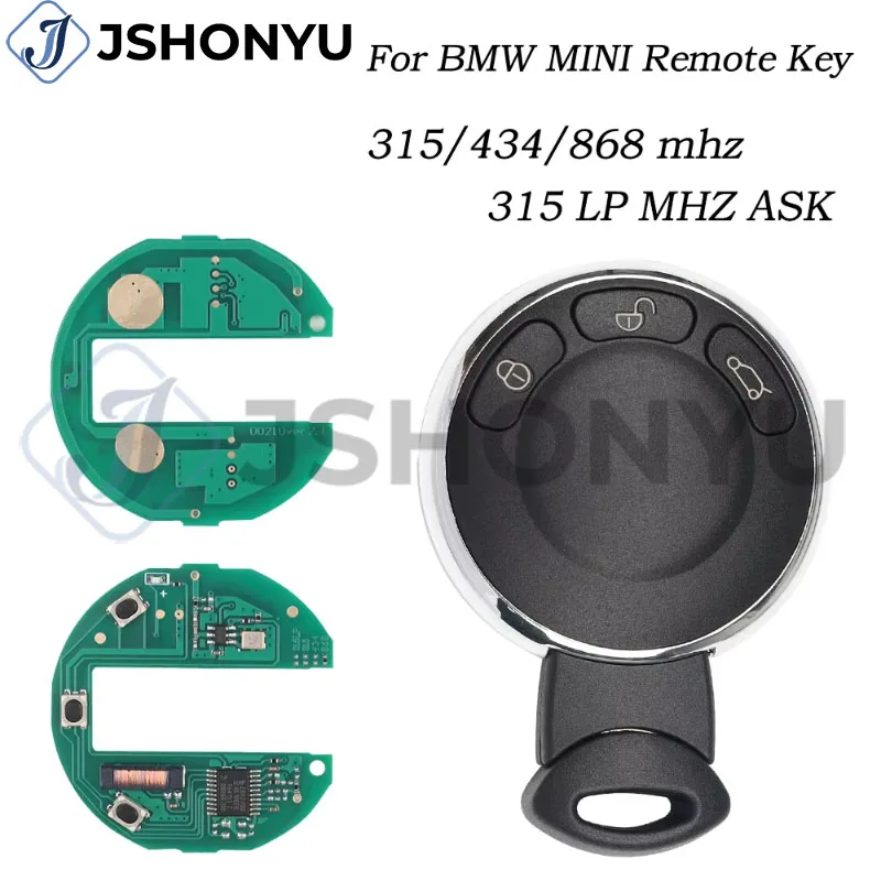 

JsHonYu KR55WK49333 ID46 Chip 315MHz 434MHz 868MHz Smart Remote Key for BMW Mini Cooper S One Clubman Countryman