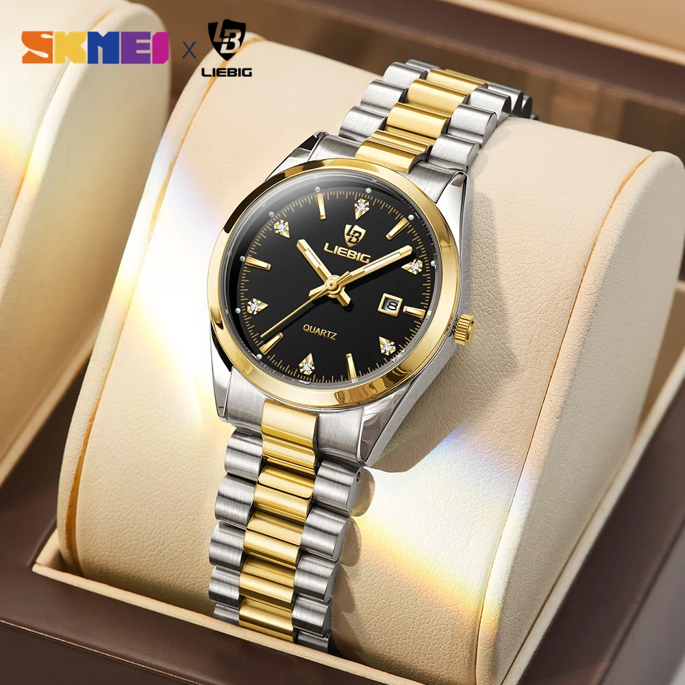 New Fashion Stainless Steel Date Women  Watches Casual 30M Waterproof Girl Ladies Wristwatch Female Clock Relogio Feminino