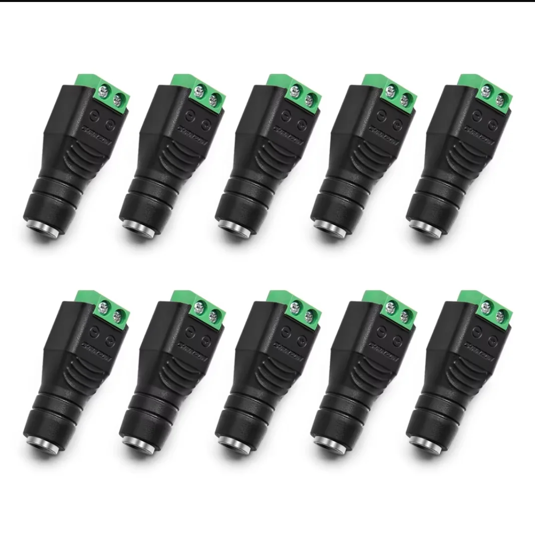 5 paar mannelijke en vrouwelijke lasvrije DC-stekker 5,5 * 2,1 mm lasvrije DC vrouwelijke kop groene terminal monitoring stekker push-but