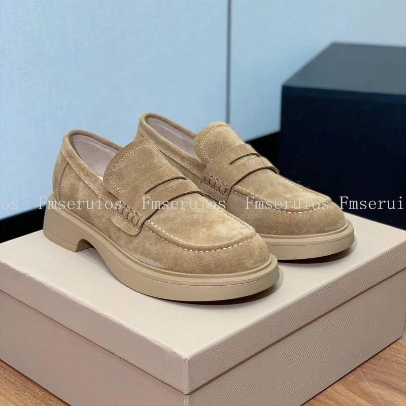 

Женские лоферы на плоской подошве, обувь из натуральной кожи с круглым носком, толстая подошва, повседневная удобная офисная женская модная обувь высшего качества