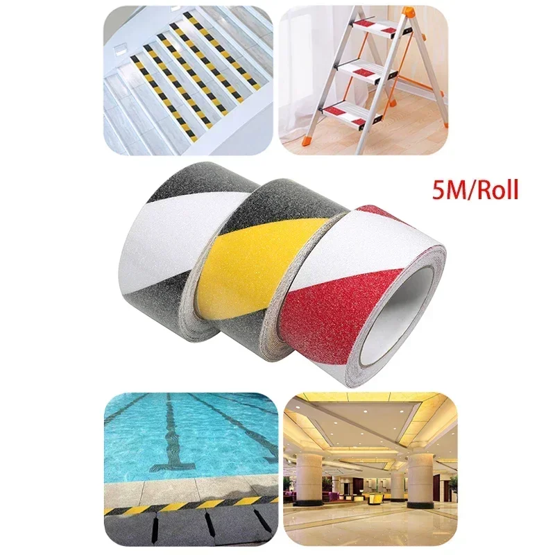 1/3 Roll PVC/PET Matte Tape Length 5m x Width 25/50/100mm Waterproof And Wear-Resistant Sandpaper Stairs Anti Slip Sticker Strip