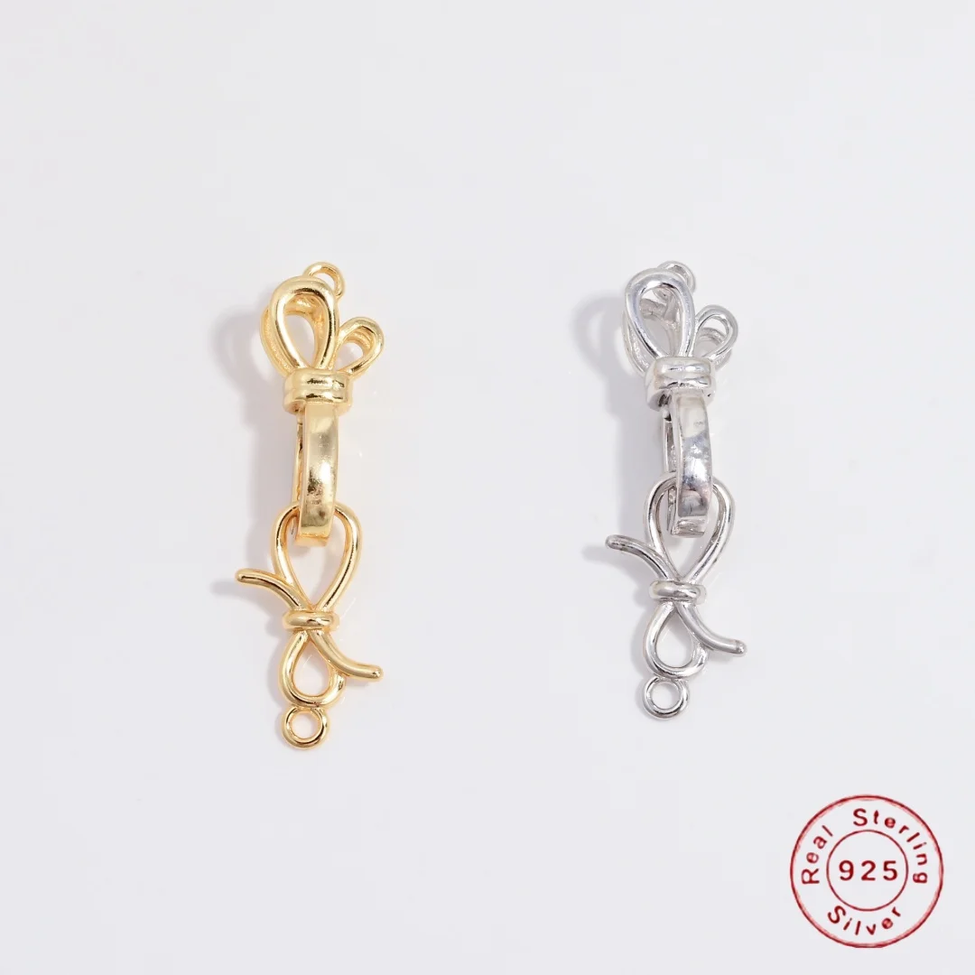 

S925 Стерлингового Серебра Минималистичная Застежка-Бабочка DIY Ручная Строка Браслет Из Бисера И Ожерелье Концевая Застежка Разъем Аксессуар SK133