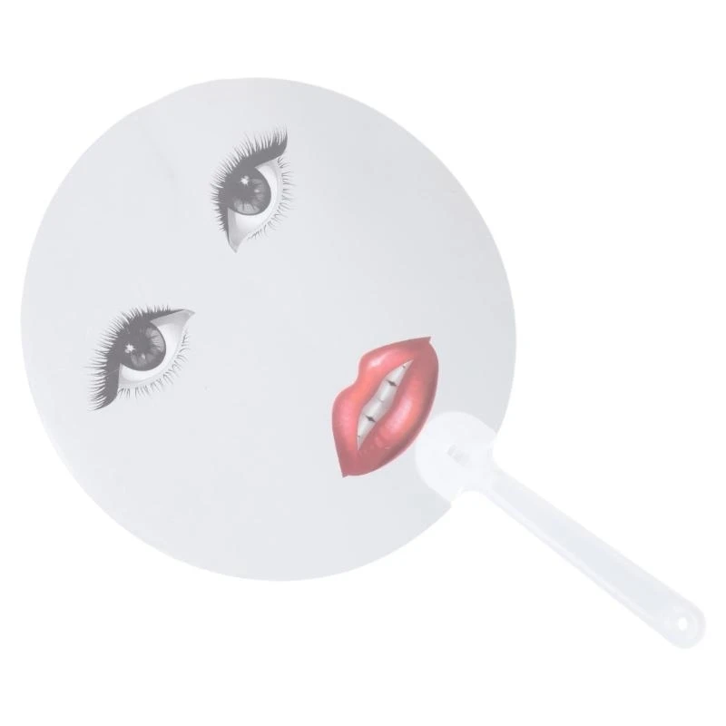 Creative Abstract Pattern Plastic Hand Fan With Red Lips Print For Concerts Parties And Summer Cooling Party Photo Props - Image 6