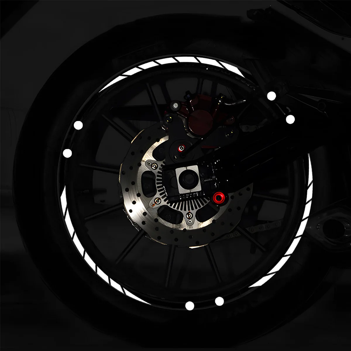 13 Stripe 28 Polka Dot 1 Set Reflective Motorcycle Wheel Hub Stickers for 17'' MT 03 07 09 SP 15 25 Rim Vinyl Accessories Decals