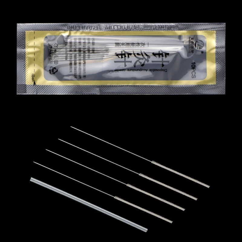 5000Pcs =10box Hualong Disposable New  Acupuncture Needle Aseptic Relaxation Body acupoint 10 Needle 1Guide Tube