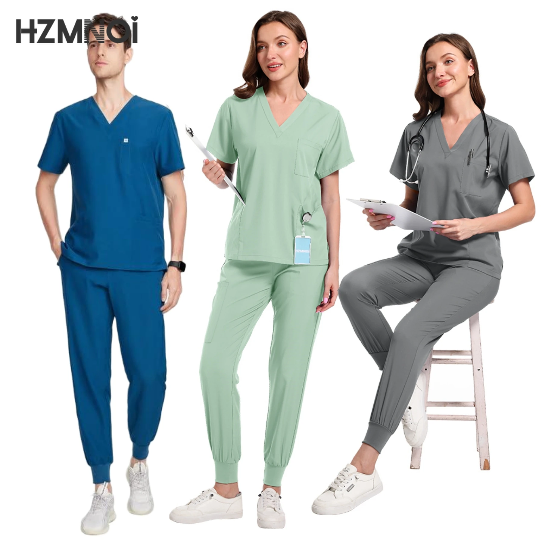 

Multicolor Unisex Short Sleeved Pharmacy Nurse Uniform Hospital Doctor Workwear Oral Dental Surgery Uniforms Medical Scrubs Sets